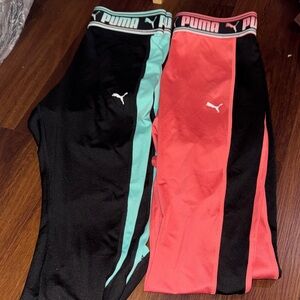 Puma woman’s Black and Coral Joggers set